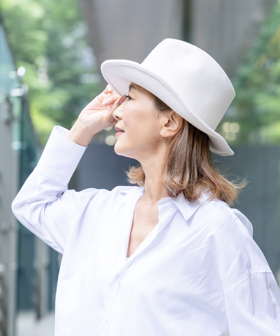 ハット【ココハット】オフ白／フェルト｜帽子通販｜50代女性専門
