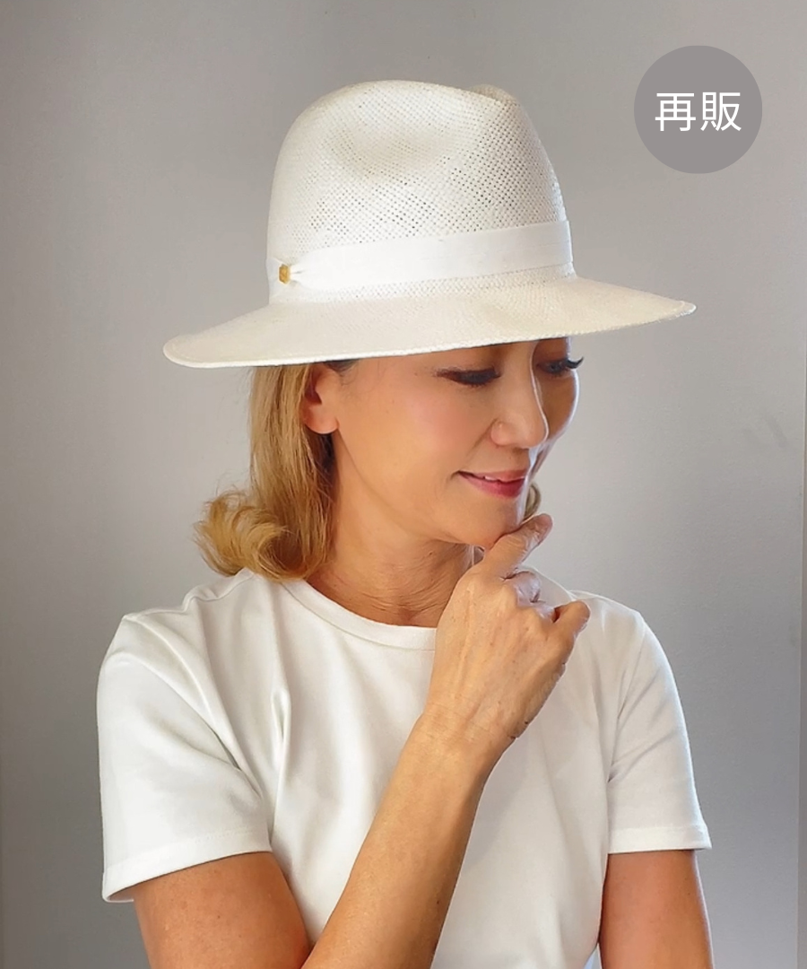 【関税込み】Max Mara ホワイト Sidney パナマハット 14571032600-003_1__00909.
