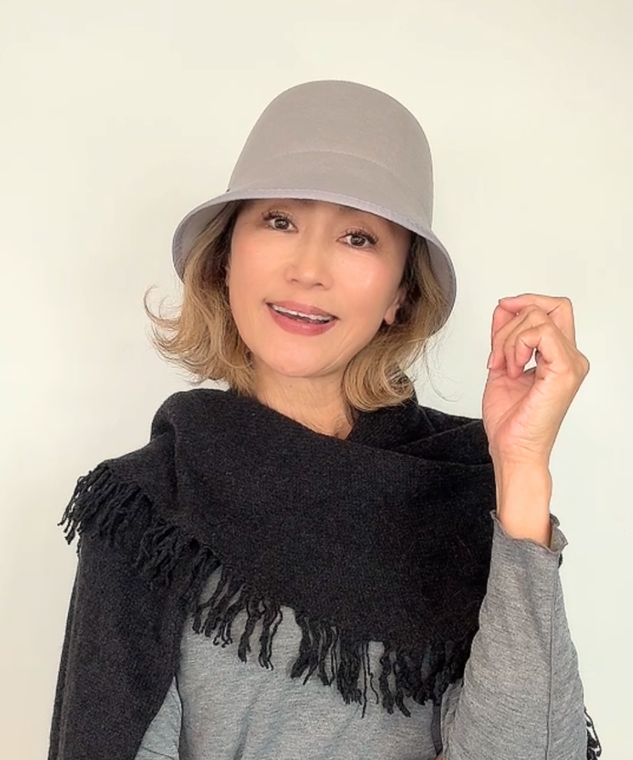 バケットハット【モティPIPI 】グレー／フェルト