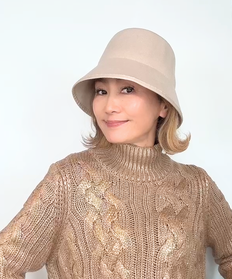 バケットハット【モティPIPI 】ベージュ／フェルト