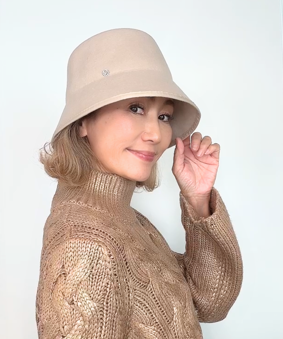 バケットハット【モティPIPI 】ベージュ／フェルト