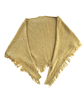 イタリア製 カシミヤ混｜三角フリンジストール｜オリーブイエロー