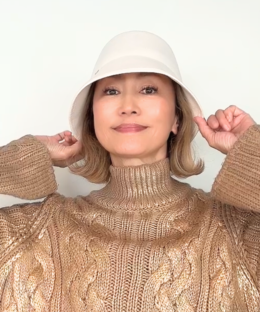 バケットハット【モティPIPI 】ホワイト／フェルト