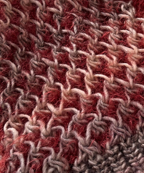 イタリア製 ニット｜ストール＆ベレー セット｜ボルドー・メランジュ