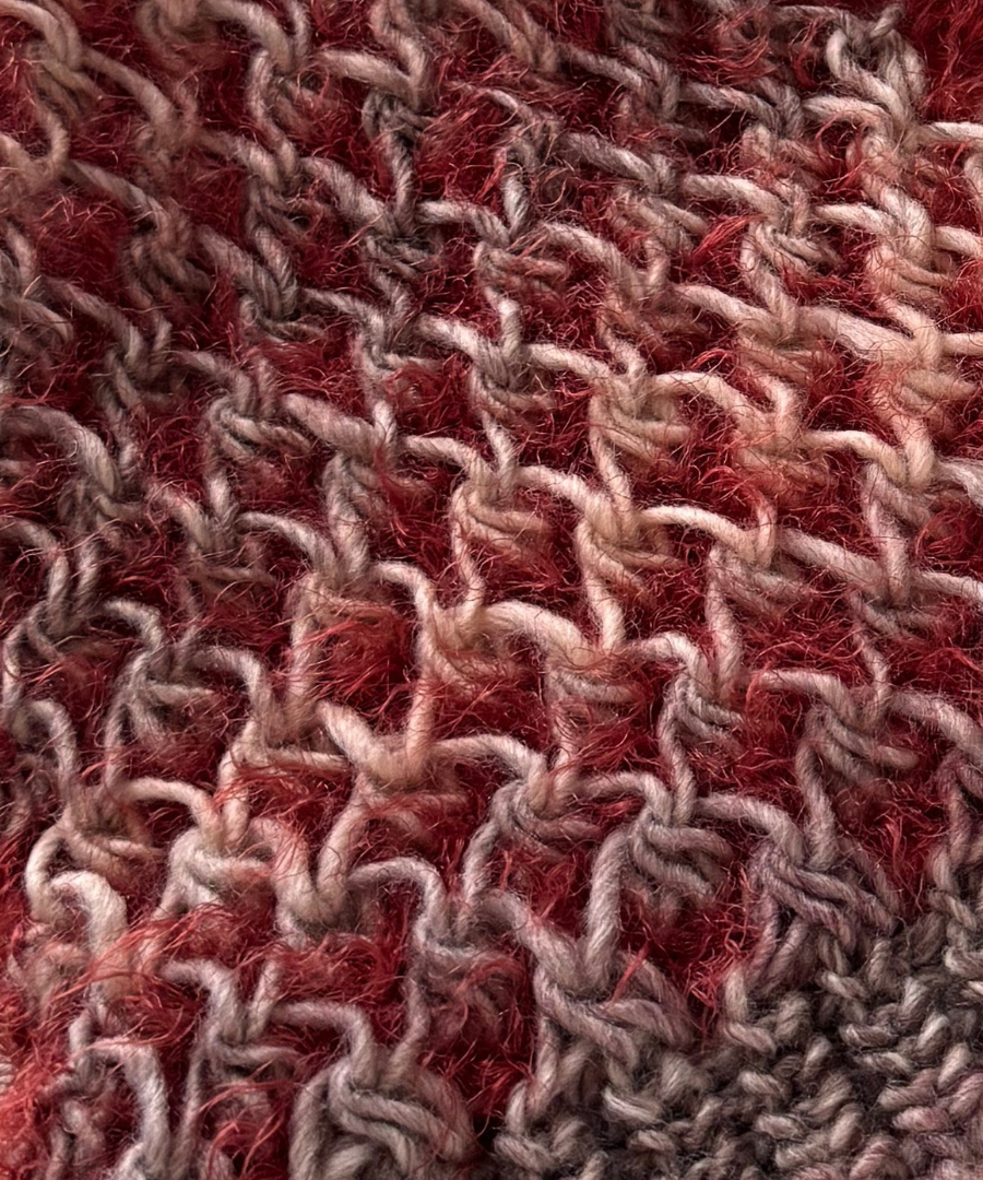 イタリア製 ニット｜ストール＆ベレー セット｜ボルドー・メランジュ