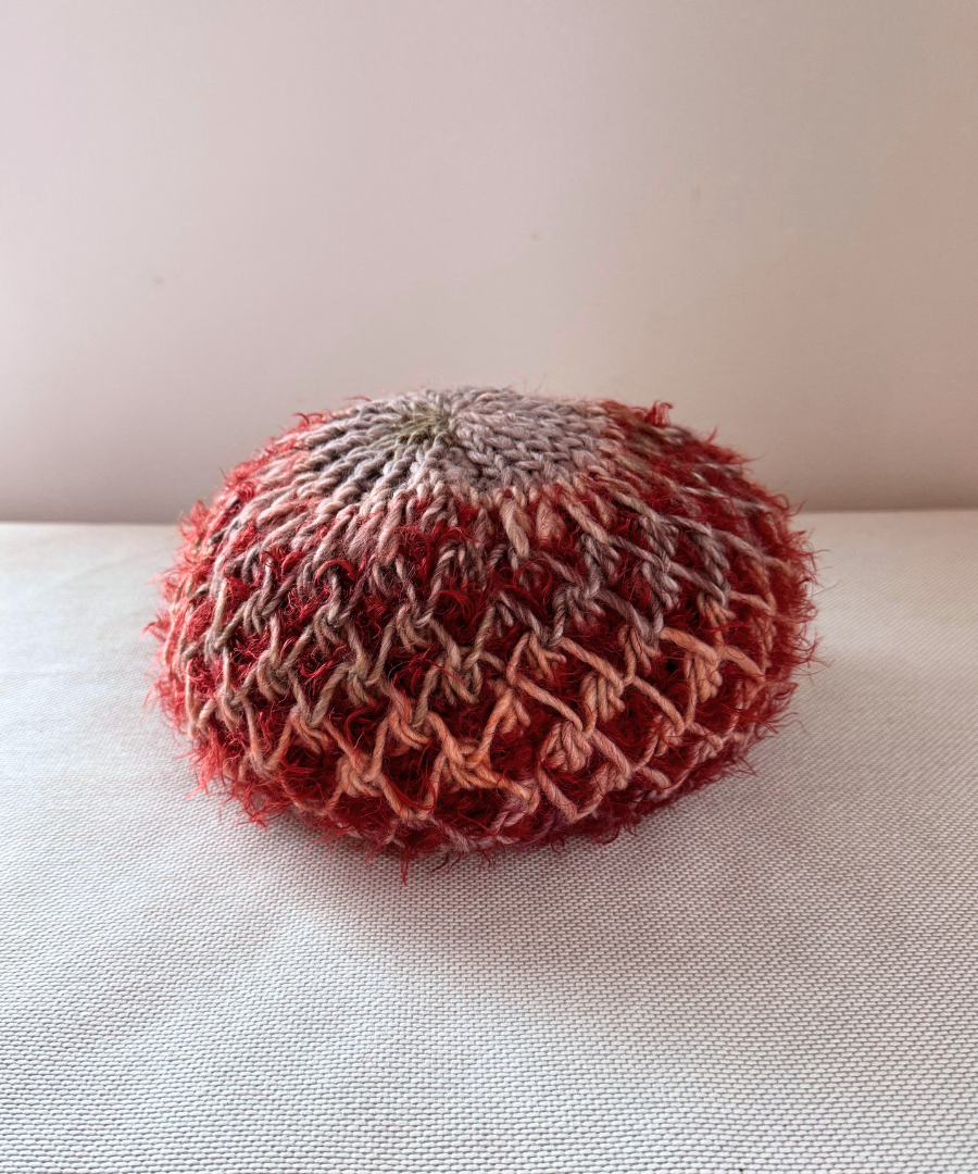 イタリア製 ニット｜ストール＆ベレー セット｜ボルドー・メランジュ