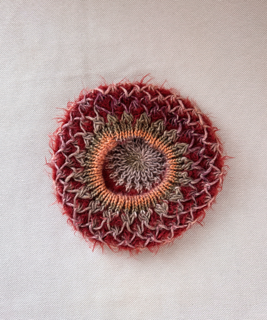 イタリア製 ニット｜ストール＆ベレー セット｜ボルドー・メランジュ