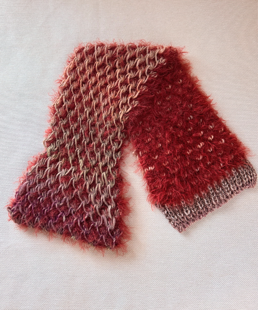 イタリア製 ニット｜ストール＆ベレー セット｜ボルドー・メランジュ