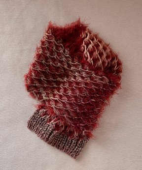 イタリア製 ニット｜ストール＆ベレー セット｜ボルドー・メランジュ