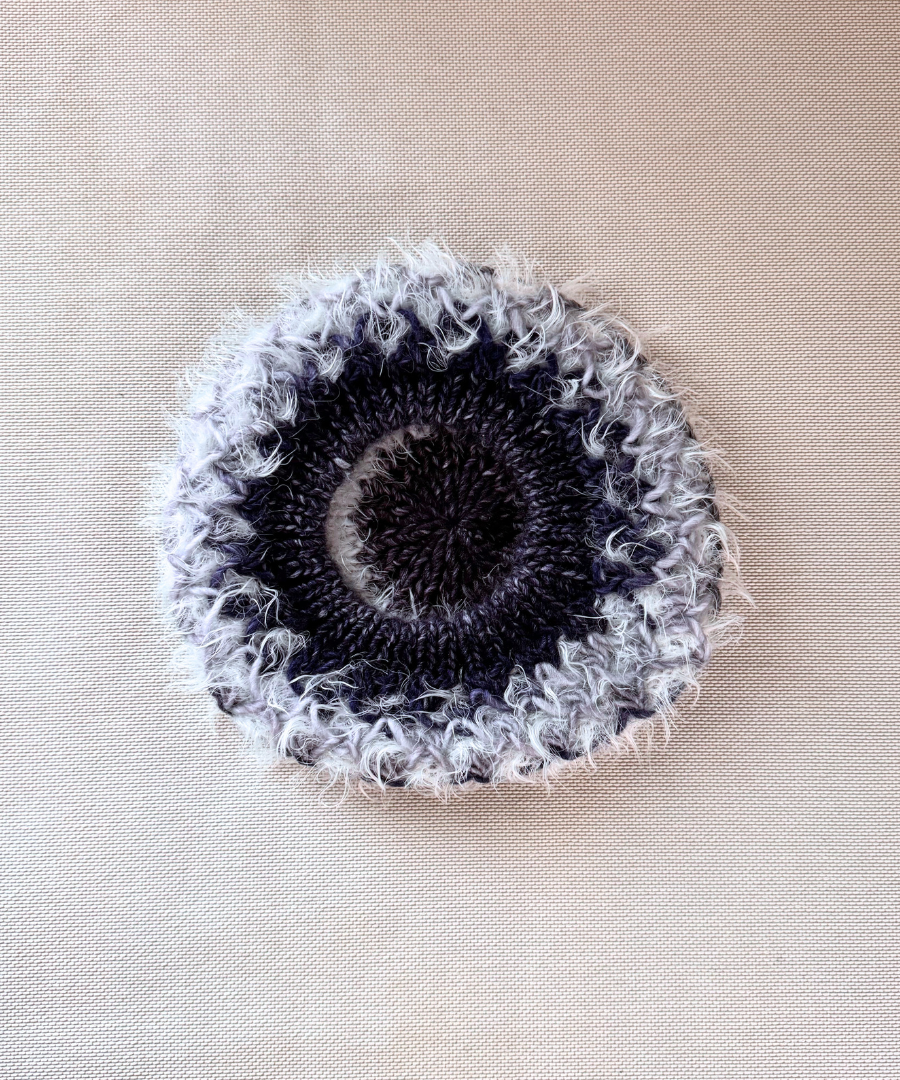 イタリア製 ニット｜ストール＆ベレー セット｜ネイビー・アイスホワイト