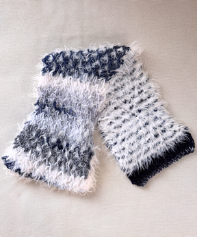 イタリア製 ニット｜ストール＆ベレー セット｜ネイビー・アイスホワイト