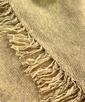 イタリア製 カシミヤ混｜三角フリンジストール｜オリーブイエロー