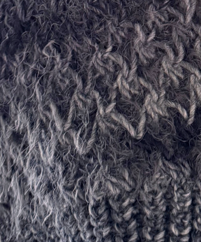 イタリア製 ニット｜ストール＆ベレー セット｜チャコール・ミスト