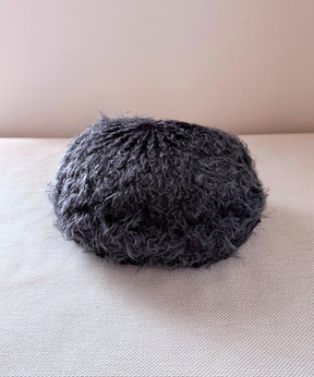 イタリア製 ニット｜ストール＆ベレー セット｜チャコール・ミスト