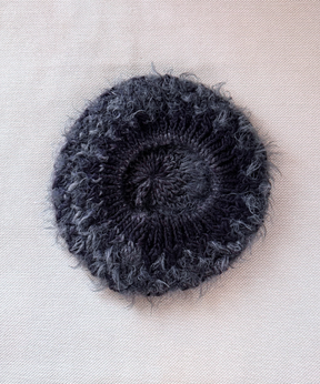 イタリア製 ニット｜ストール＆ベレー セット｜チャコール・ミスト