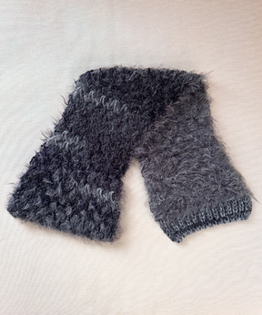 イタリア製 ニット｜ストール＆ベレー セット｜チャコール・ミスト