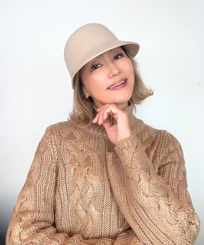 秋冬大人キャップ【 ジェネ PIPI 】ベージュ／フェルト